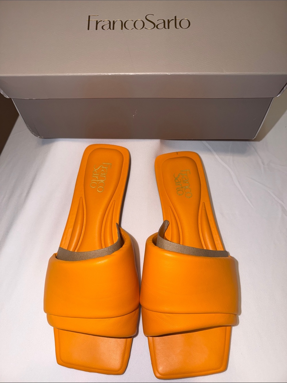 Franco Sarto Orange Slide Mules